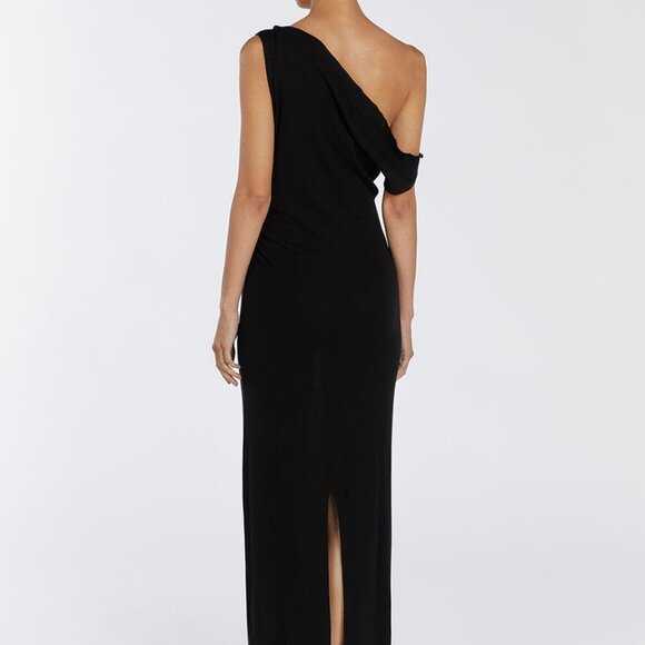JUNIE BLACK KNIT MIDI DRESS - Picture 3 of 6